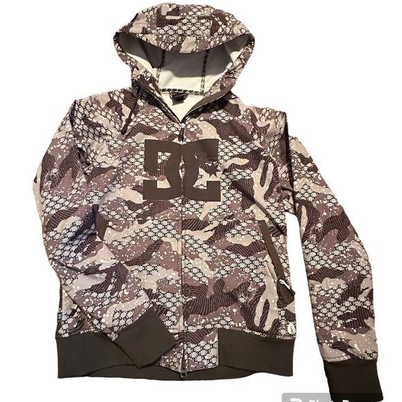 DC EXOTEX 10,000 Brown Camouflage Coat Large Full Zipper Hooded - Picture 1 of 3
